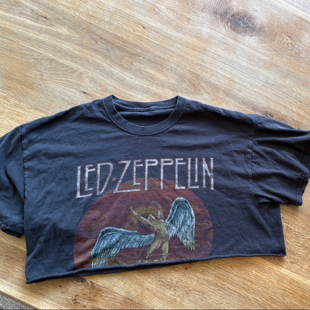 Led Zeppelin oversize cropped tee- cute